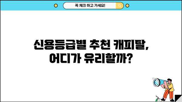 캐피탈 대출 쉽게 받는 곳 TOP 5| 2023년 최신 정보 | 비교분석, 신용등급, 금리, 조건