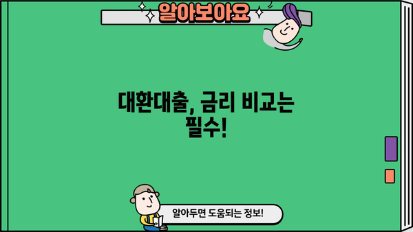 대환대출, 이젠 똑똑하게! 나에게 맞는 최적의 조건 찾기 | 대환대출 비교, 금리, 조건, 신청