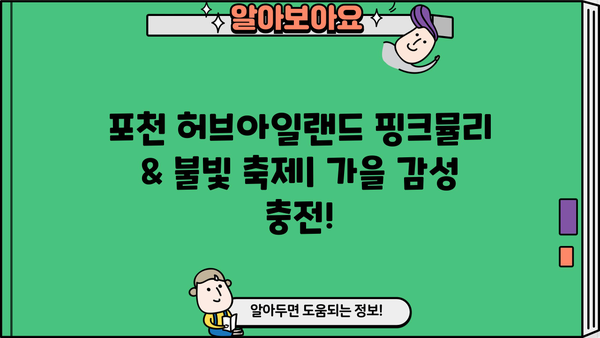 포천 허브아일랜드 핑크뮬리 & 불빛 축제| 경기도 가을 여행지 추천 | 포천 가볼 만한 곳, 핑크뮬리, 불빛축제, 가을여행