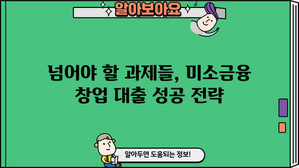 미소금융 창업 대출 시작하기| 과제 해결 전략 & 성공 가이드 | 창업, 대출, 미소금융, 사업 계획