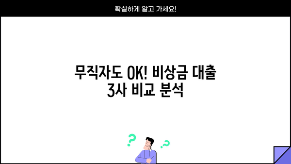 무직자 비상금 대출, 어디서 받을까? | 우리카뱅 vs 핀크 vs SBI 조건 비교