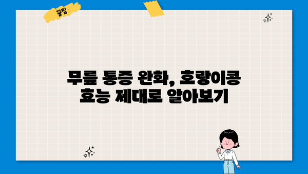 무릎 건강 지키는 호랑이콩| 효능, 요리법, 보관법까지 완벽 가이드 | 관절 건강, 무릎 통증, 콩 효능, 레시피