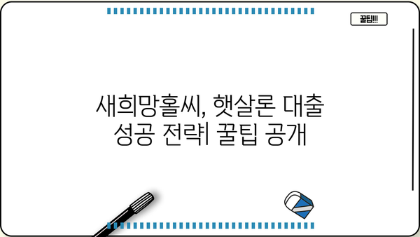 국민은행 새희망홀씨 vs 햇살론, 거절 이유 완벽 분석 | 대출 거절, 심사 기준, 성공 전략