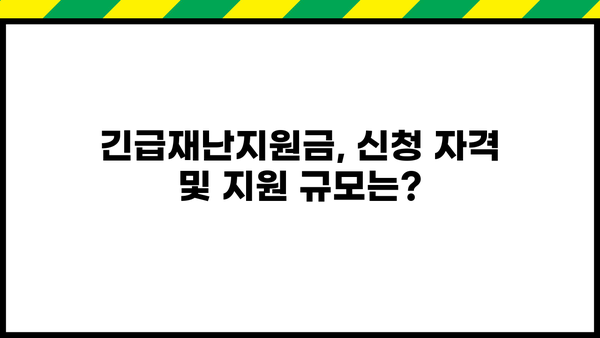 긴급생계지원금 대출, 사업자 지원 상세 가이드 | 긴급재난지원, 소상공인, 자영업자, 대출 정보
