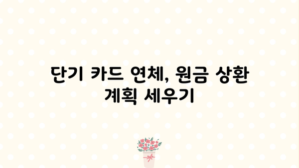 단기 카드 대출 연체, 원금까지 해결하는 방법| 단계별 가이드 | 카드 연체, 대출 상환, 해결 방안, 신용 관리