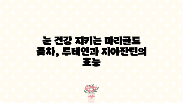 루테인, 지아잔틴 풍부한 마리골드 꽃차 효능과 꽃말 | 눈 건강, 항산화, 마리골드차 효능, 마리골드 꽃말
