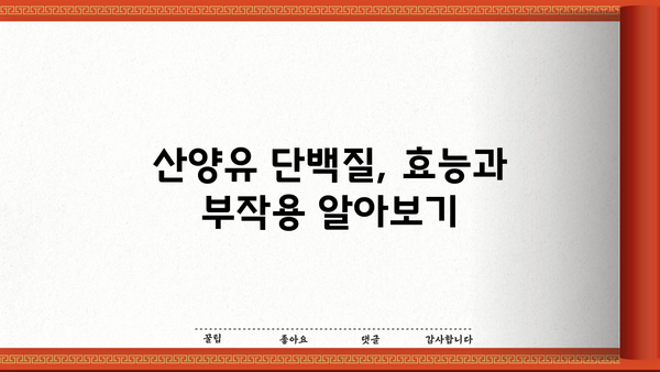산양유 단백질 분말 추천| 효능, 부작용, 제품 비교 가이드 | 건강, 단백질 보충, 면역력 강화