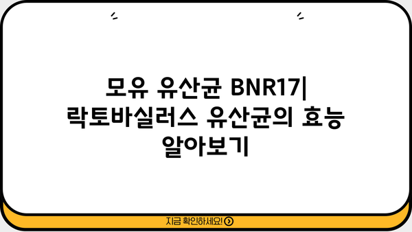 모유 유산균 BNR17 추천| 락토바실러스 유산균 효능과 선택 가이드 | 모유, 유산균, BNR17, 락토바실러스, 건강, 면역