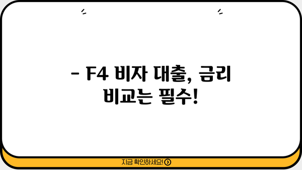 F4 비자 소지자를 위한 맞춤형 대출 가이드 | F4 비자, 대출 조건, 금리 비교, 대출 상품