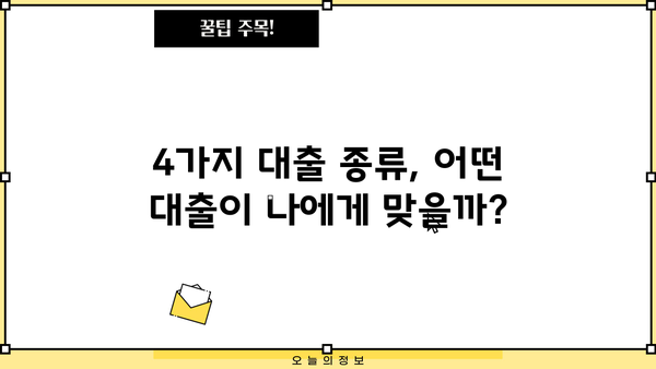 신용·담보·집단·보험계약대출 뜻, 총정리| 4가지 대출 종류 비교분석 | 대출 종류, 대출 비교, 금융 정보