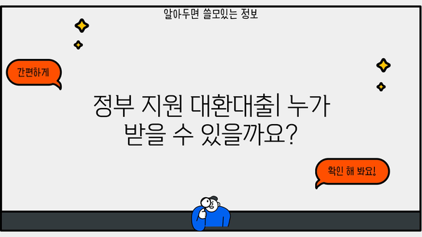 정부지원 대환대출 자격조건| 근로자 & 저신용자를 위한 완벽 가이드 | 대환대출, 신용대출, 금리인하, 자격조건 확인
