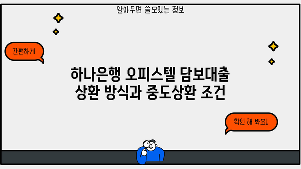 하나은행 주거용 오피스텔 담보대출 완벽 가이드| 한도, 금리, 상환, 중도상환, 신용등급, 서류까지 | 주택담보대출, 오피스텔 담보대출, 부동산 대출