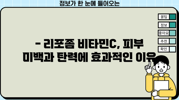 리포좀 비타민C 효능, 부작용, 추천 제품 총정리 | 피부 건강, 흡수율, 비타민C 섭취