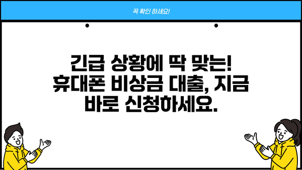 급할 때, 바로 받을 수 있는 휴대폰 비상금 대출 5곳 비교 | 비상금 대출, 신속 대출, 휴대폰 소액 대출