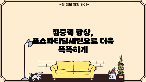 포스파티딜세린 효능| 뇌 건강을 위한 똑똑한 선택 | 뇌영양제, 기억력, 집중력, 추천