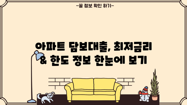 아파트담보대출 금리 비교, 은행별 주담대 한도까지 알아보세요! | 최저금리, 한도, 조건 비교, 주택담보대출, 금융 상품