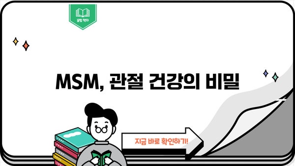 관절 건강을 위한 MSM 효능| 식이유황의 모든 것 | 관절 통증, 연골 건강, MSM 효과, 섭취 방법