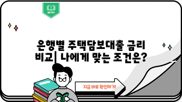 아파트 주택담보대출 금리 비교| 은행별 조건, 이자율, 카카오뱅크 포함 | 주택담보대출, 금리 비교, 은행 추천, 카카오뱅크, 대출 조건