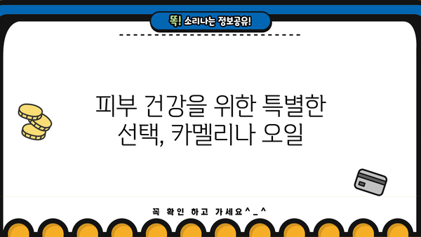 카멜리나 오일의 놀라운 효능| 피토스테롤 성분의 비밀 | 피부 건강, 콜레스테롤, 항산화