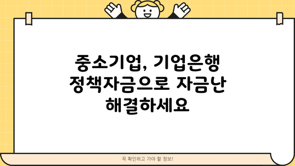 기업은행 정책자금 활용| 사업자 대출 난이도 극복 가이드 |  중소기업, 자금 조달, 사업 성장