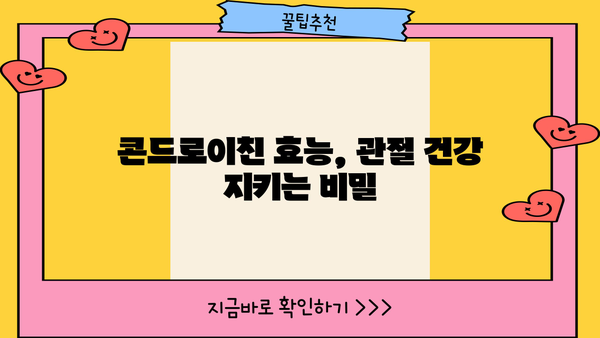 콘드로이친 효능| 소연골 건강, 추천 제품 & 부작용 완벽 가이드 | 관절 건강, 연골 재생, 효과적인 섭취 방법