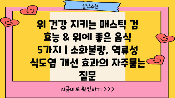 위 건강 지키는 매스틱 검 효능 & 위에 좋은 음식 5가지 | 소화불량, 역류성 식도염 개선 효과