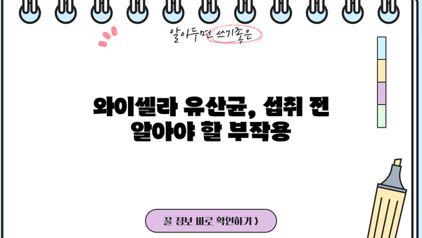 면역력 강화에 도움되는 와이셀라 유산균| 효능, NK세포 활성화, 부작용까지 | 면역, 장 건강, 건강 기능성