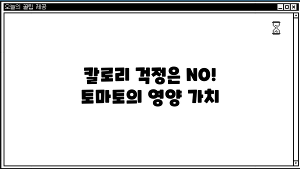 토마토의 모든 것| 효능, 칼로리, 보관법, 부작용까지 완벽 가이드 | 토마토, 영양, 건강, 레시피, 활용