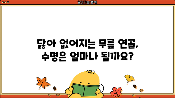 무릎 퇴행성관절염, 연골 수명은 얼마나 될까요? | 퇴행성관절염, 연골, 수명, 관리법, 예방