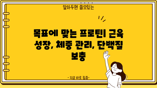 💪 [나에게 딱 맞는] 프로틴 보충제 추천 가이드| 목표, 종류, 브랜드 비교 | 근육 성장, 체중 관리, 단백질 보충