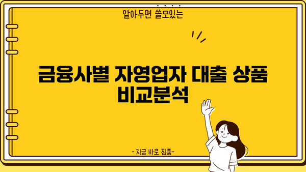 자영업자 대출, 조건부터 금융사까지 한눈에! | 저금리 대출, 신용대출, 사업자 대출, 비교분석