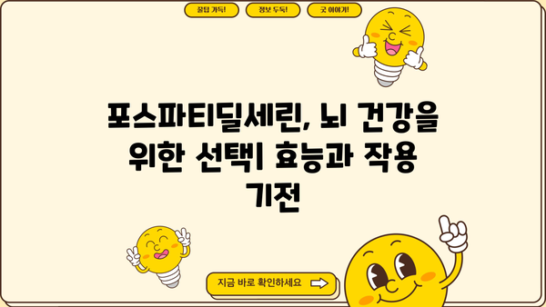 포스파티딜세린 뇌영양제 완벽 가이드| 효능, 추천 제품, 가격, 부작용까지 | 건강, 기억력, 집중력, 두뇌 건강