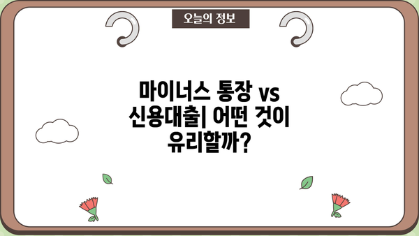 마이너스 통장 금리 비교| 나에게 맞는 최저금리 찾기 | 신용대출, 마이너스통장, 금리 비교, 발급 조건