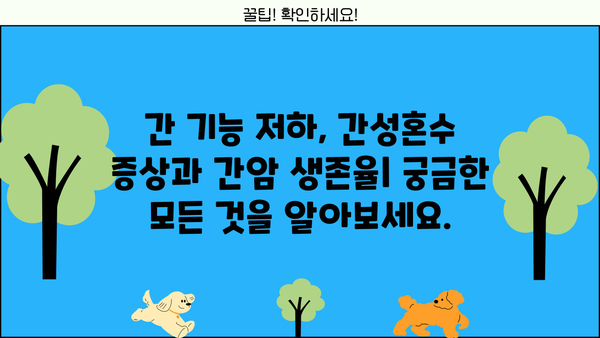 간 기능 저하, 간성혼수 증상과 간암 생존율| 궁금한 모든 것을 알려드립니다 | 간 기능, 간성혼수, 간암, 생존율, 진단, 치료, 예방