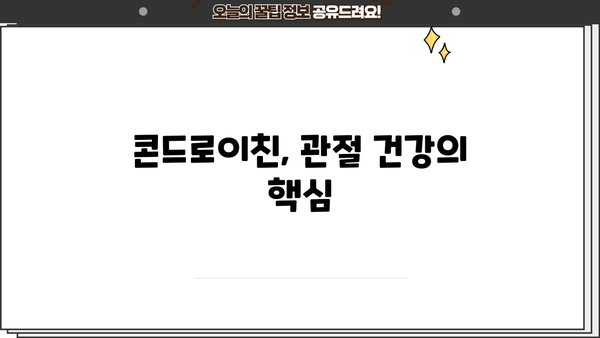 뮤코다당 단백 콘드로이친 효능 & 부작용 완벽 가이드 | 관절 건강, 연골 재생, 주의 사항
