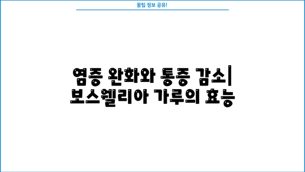 관절 건강을 위한 선택, 보스웰리아 가루| 효능, 효과, 부작용 총정리 | 관절염, 통증 완화, 천연 성분, 건강 정보
