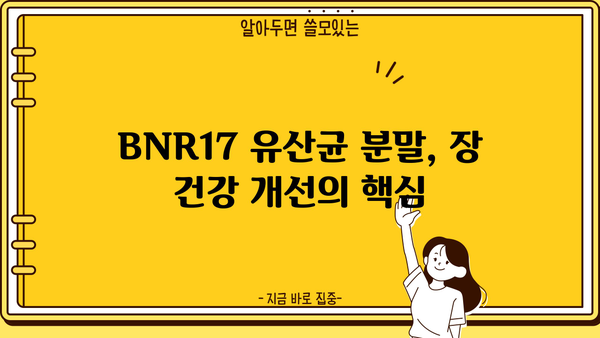 BNR17 유산균 분말 추천| 장 건강 개선에 효과적인 제품 비교분석 | 유산균, 장 건강, 분말, 추천, 비교